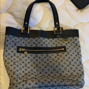 Navy and Gray Louis Vuitton Tote